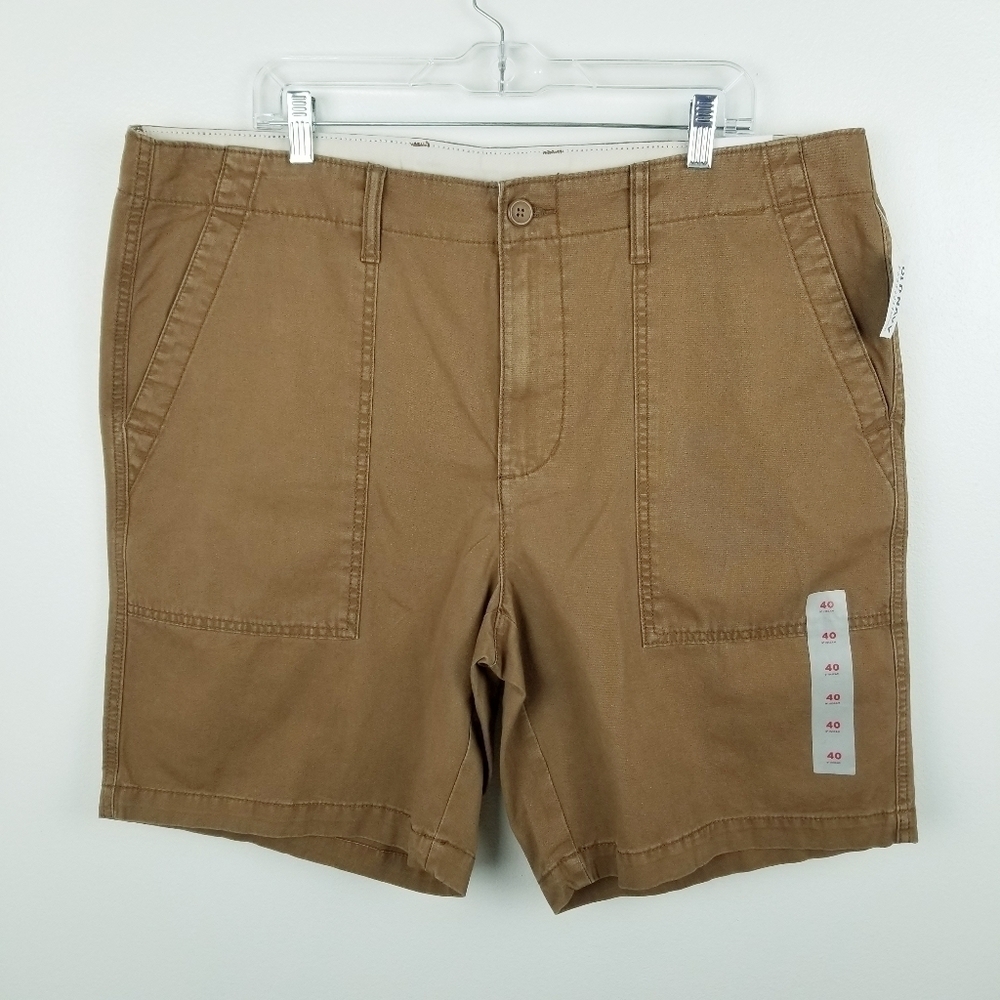 Old Navy #792961 Brown/Dark Khaki Lived-In Straight Shorts NWT size 40
